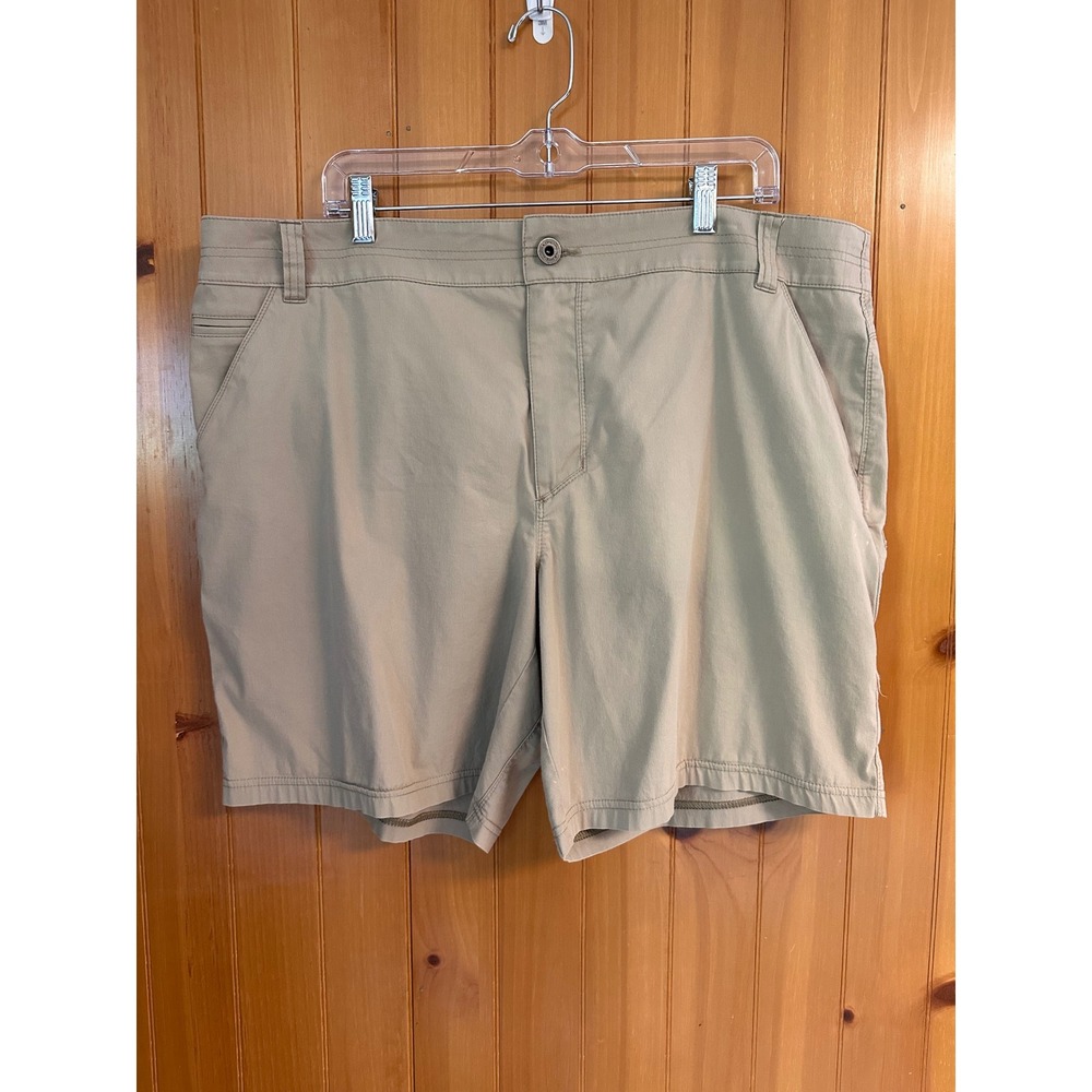 Kuhl Mens Tan Khaki Technical Hiking Trail Utility Cargo Shorts 44 FLAWS